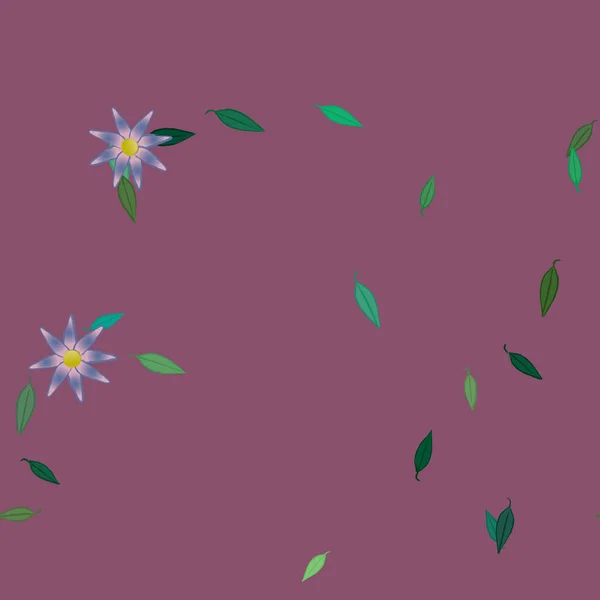 Fleurs Avec Feuilles Fond Sans Couture Illustration Vectorielle — Image vectorielle