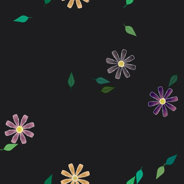 Fundo Sem Costura Floral Bonito Ilustração Vetorial — Vetor de Stock