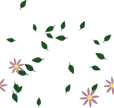 Yaprakları pürüzsüz arkaplan, vektör illüstrasyonu