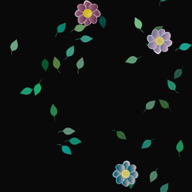 Yaprakları pürüzsüz arkaplan, vektör illüstrasyonu