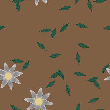 Yaprakları pürüzsüz arkaplan, vektör illüstrasyonu