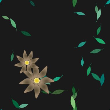 Yaprakları pürüzsüz arkaplan, vektör illüstrasyonu