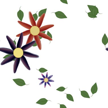 Yaprakları pürüzsüz arkaplan, vektör illüstrasyonu