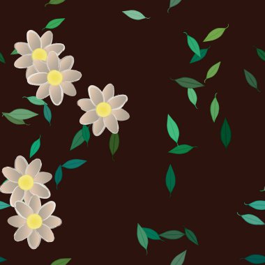 Yaprakları pürüzsüz arkaplan, vektör illüstrasyonu