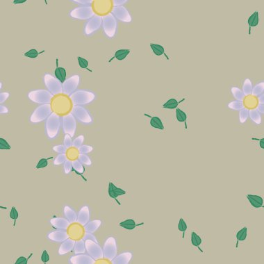 Yapraksız arkaplanı olan çiçek yaprakları, vektör illüstrasyonu