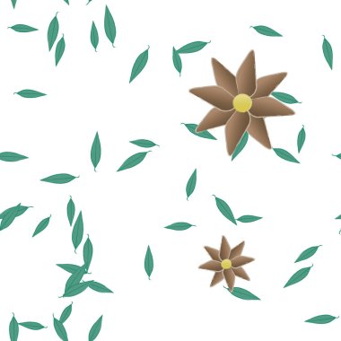 Yaprakları pürüzsüz arkaplan, vektör illüstrasyonu 