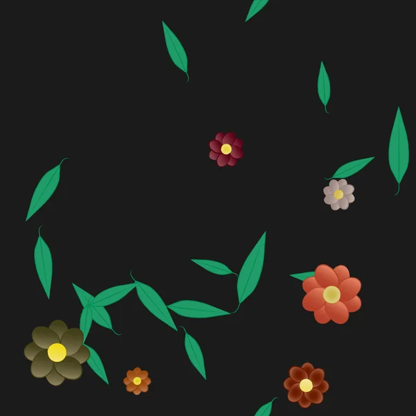 Frumos Fundal Floral Fără Sudură Ilustrație Vectorială — Vector de stoc