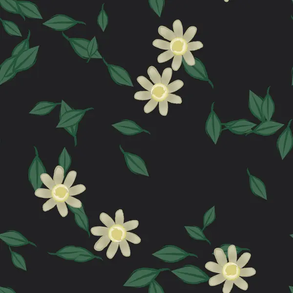 Hermoso Fondo Sin Costura Floral Ilustración Vectores — Vector de stock