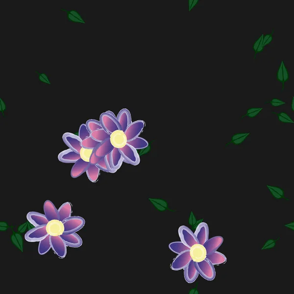 Fundo Sem Costura Floral Bonito Ilustração Vetorial — Vetor de Stock