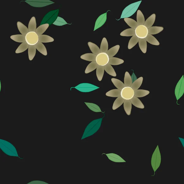 Hermoso Fondo Sin Costura Floral Vector Ilustración Flores — Vector de stock