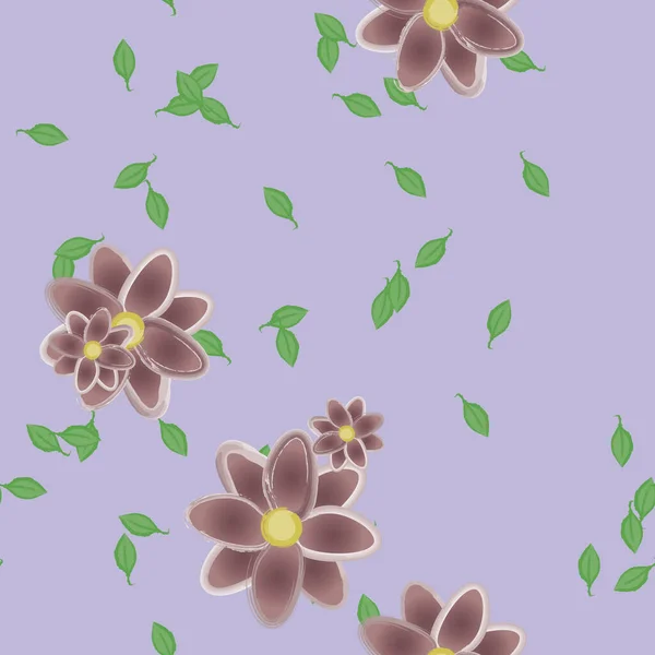 Blomster Med Sømløs Bakgrunn Vektorillustrasjon – stockvektor