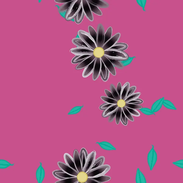 Fundo Sem Costura Floral Bonito Ilustração Vetorial — Vetor de Stock