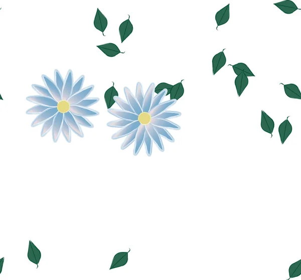 Bloemen Met Bladeren Naadloze Achtergrond Vector Illustratie — Stockvector