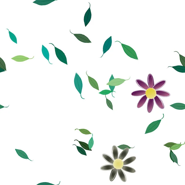 Fundo Sem Costura Floral Bonito Ilustração Vetorial — Vetor de Stock