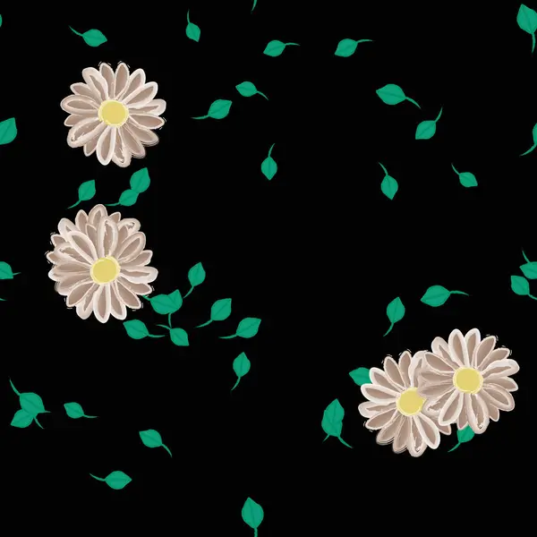 Fundo Sem Costura Floral Bonito Ilustração Vetorial — Vetor de Stock