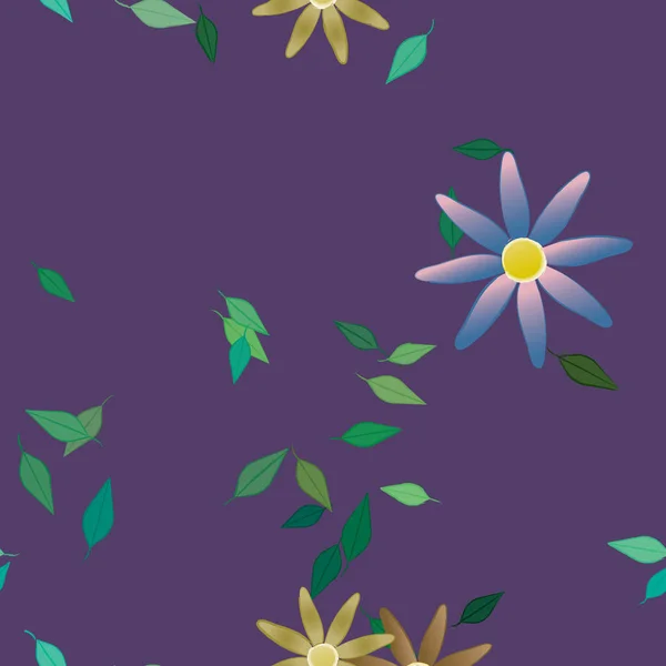 Frumos Fundal Floral Fără Sudură Ilustrație Vectorială Flori — Vector de stoc