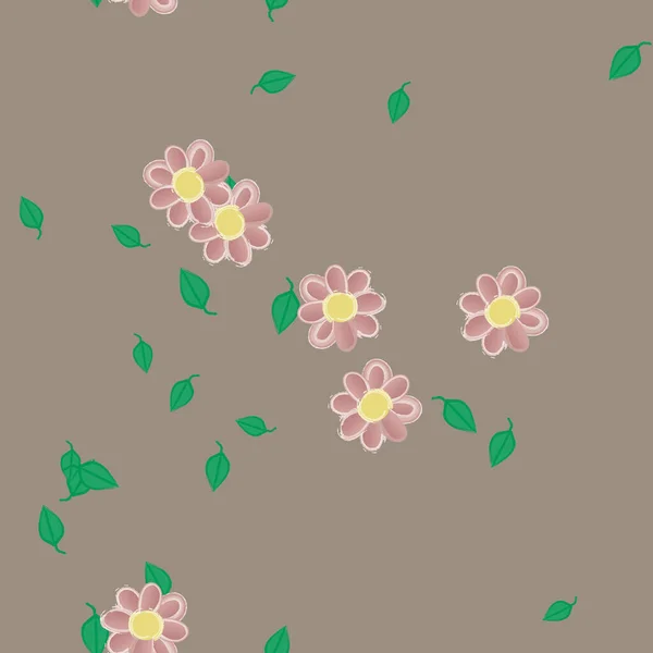 Fundo Sem Costura Floral Bonito Ilustração Vetorial — Vetor de Stock