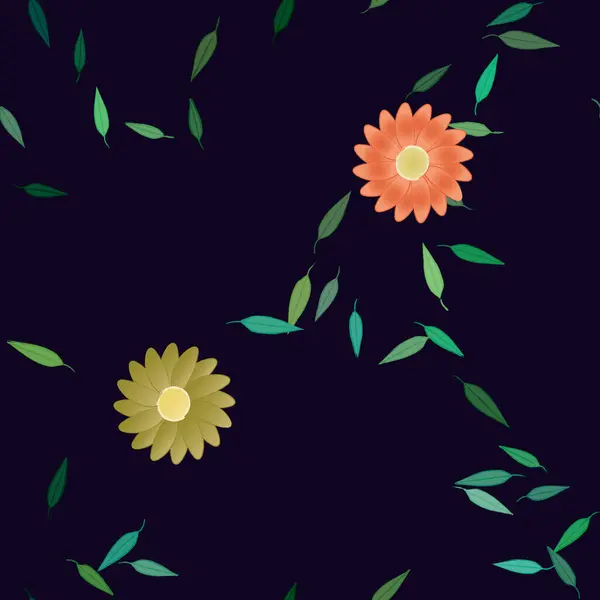 Hermoso Fondo Sin Costura Floral Ilustración Vectores — Vector de stock