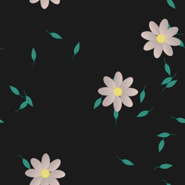 Yaprakları pürüzsüz arkaplan, vektör illüstrasyonu