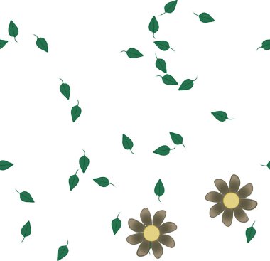 Yapraklı çiçek yapraklarının vektör çizimi, botanik arka plan