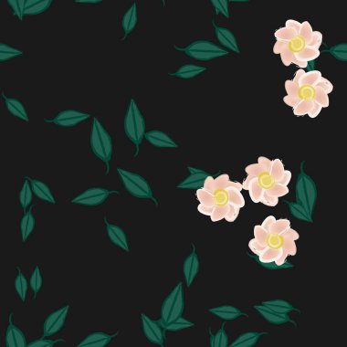 Yaprakları pürüzsüz arkaplan, vektör illüstrasyonu