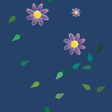 Yaprakları pürüzsüz arkaplan, vektör illüstrasyonu