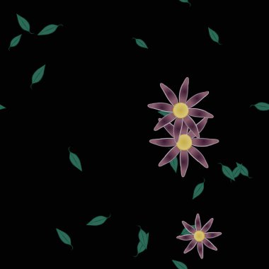 Yaprakları pürüzsüz arkaplan, vektör illüstrasyonu 