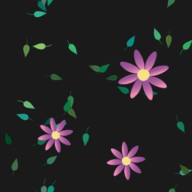 Yaprakları pürüzsüz arkaplan, vektör illüstrasyonu