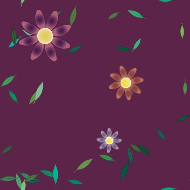 Yaprakları pürüzsüz arkaplan, vektör illüstrasyonu