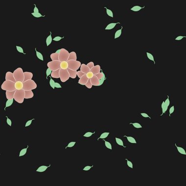 Yaprakları pürüzsüz arkaplan, vektör illüstrasyonu