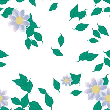 Yaprakları pürüzsüz arkaplan, vektör illüstrasyonu