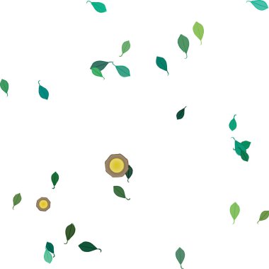 Yapraksız arkaplanı olan çiçek yaprakları, vektör illüstrasyonu