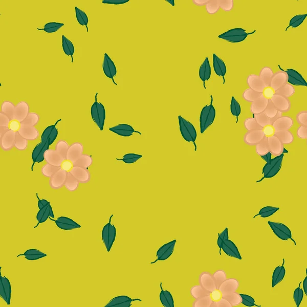 Fundo Sem Costura Floral Bonito Ilustração Vetorial — Vetor de Stock