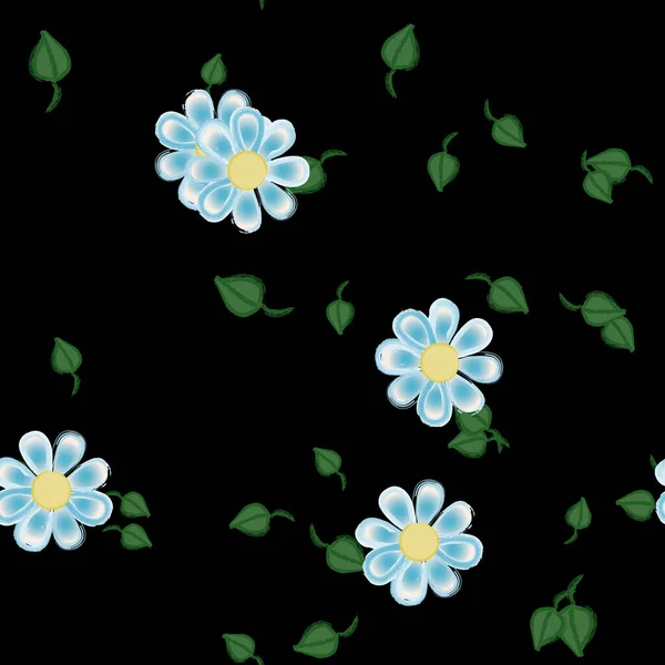 Fundo Sem Costura Floral Bonito Ilustração Vetorial — Vetor de Stock