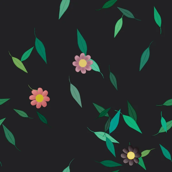 Fundo Sem Costura Floral Bonito Ilustração Vetorial — Vetor de Stock