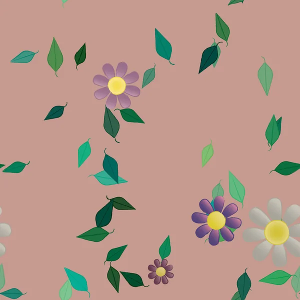 Fundo Sem Costura Floral Bonito Ilustração Vetorial — Vetor de Stock