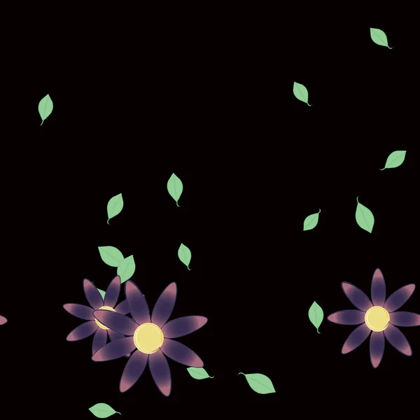 Vektorové Ilustrace Okvětních Lístků Listy Květinové Pozadí — Stockový vektor