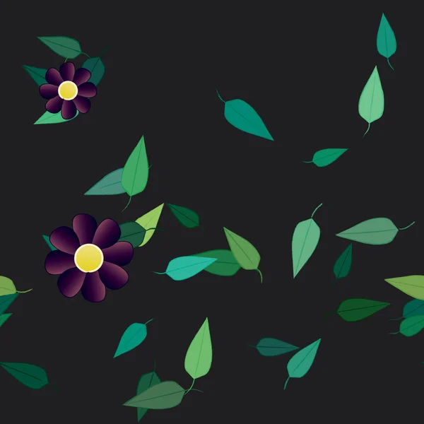 Fundo Sem Costura Floral Bonito Ilustração Vetorial — Vetor de Stock