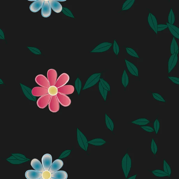 Fundo Sem Costura Floral Bonito Ilustração Vetorial —  Vetores de Stock