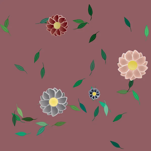 Schöne Florale Nahtlose Hintergrund Vektorillustration — Stockvektor