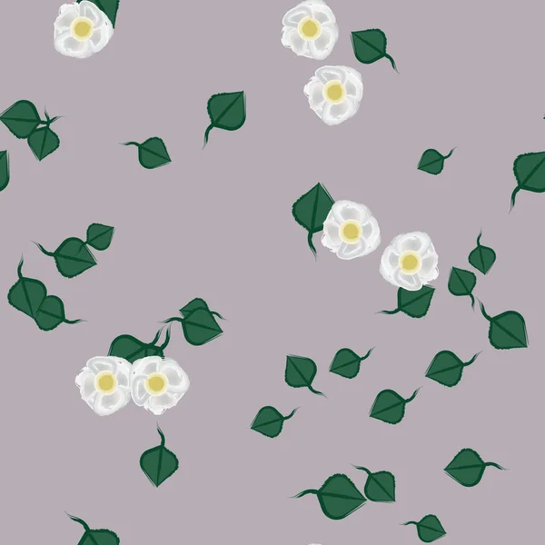 Fundo Sem Costura Floral Bonito Ilustração Vetorial —  Vetores de Stock