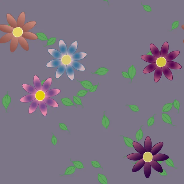 Fundo Sem Costura Floral Bonito Ilustração Vetorial — Vetor de Stock