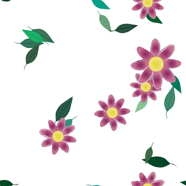 Fundo Sem Costura Floral Bonito Ilustração Vetorial — Vetor de Stock