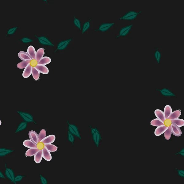 Fundo Sem Costura Floral Bonito Ilustração Vetorial —  Vetores de Stock