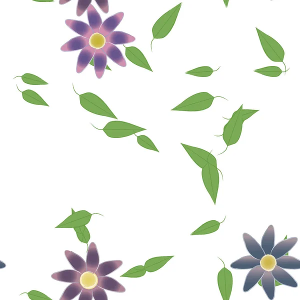 Fundo Sem Costura Floral Bonito Ilustração Vetorial Flores — Vetor de Stock