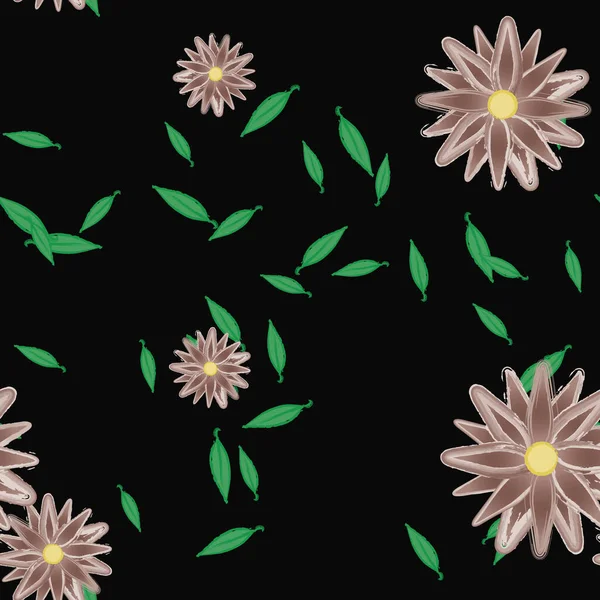 Schöne Florale Nahtlose Hintergrund Vektorillustration — Stockvektor