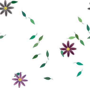 Yaprakları pürüzsüz arkaplan, vektör illüstrasyonu