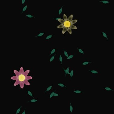 Yaprakları pürüzsüz arkaplan, vektör illüstrasyonu