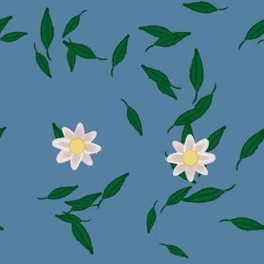 Yapraksız arkaplanı olan çiçek yaprakları, vektör illüstrasyonu