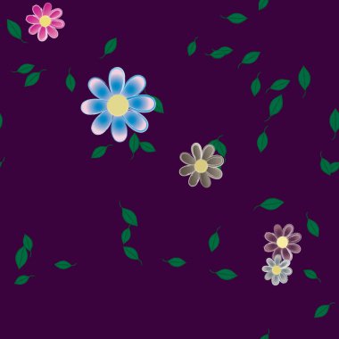 Yaprakları pürüzsüz arkaplan, vektör illüstrasyonu 